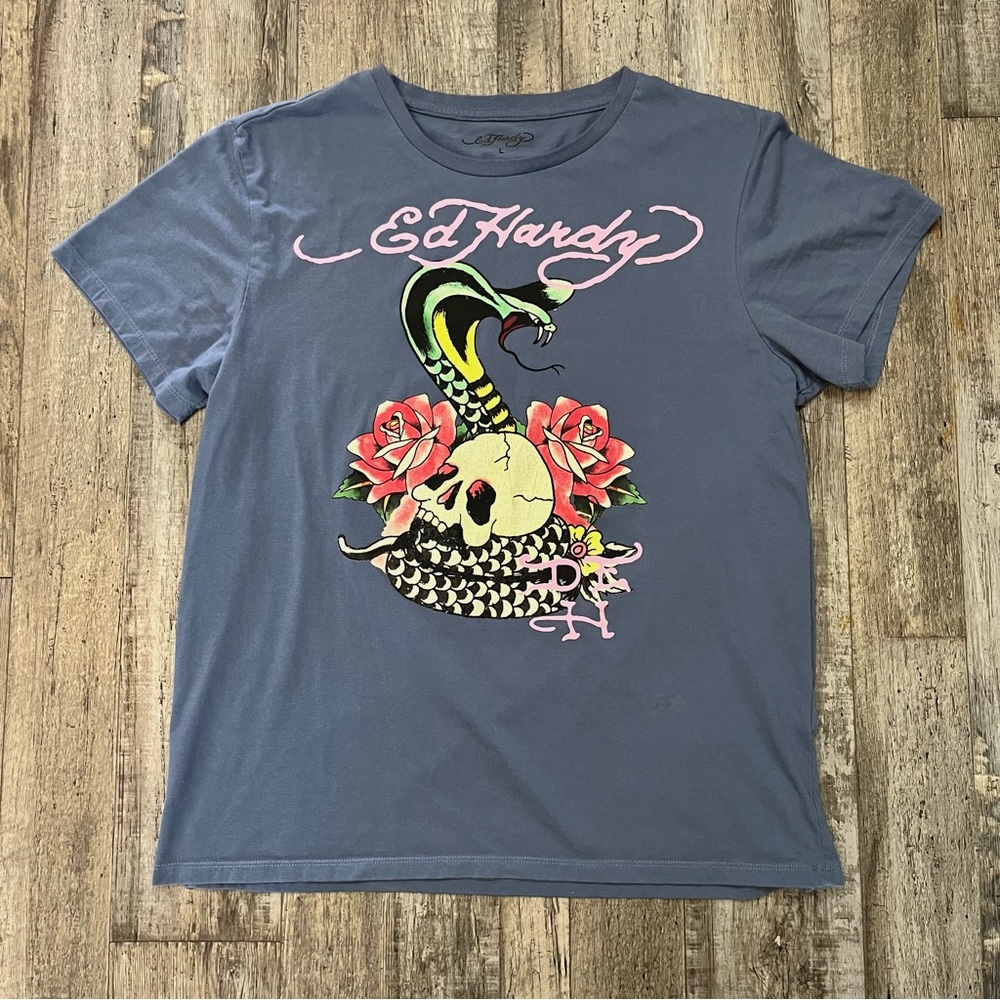 Ed hardy Cobra/Skull Blue Tee